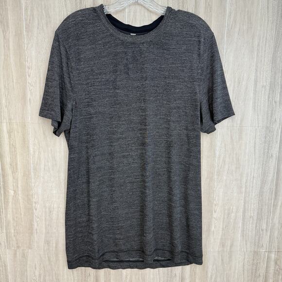 Lululemon Shirt Men’s Medium Performance Heather Gray Short Sleeve READ - Picture 1 of 8